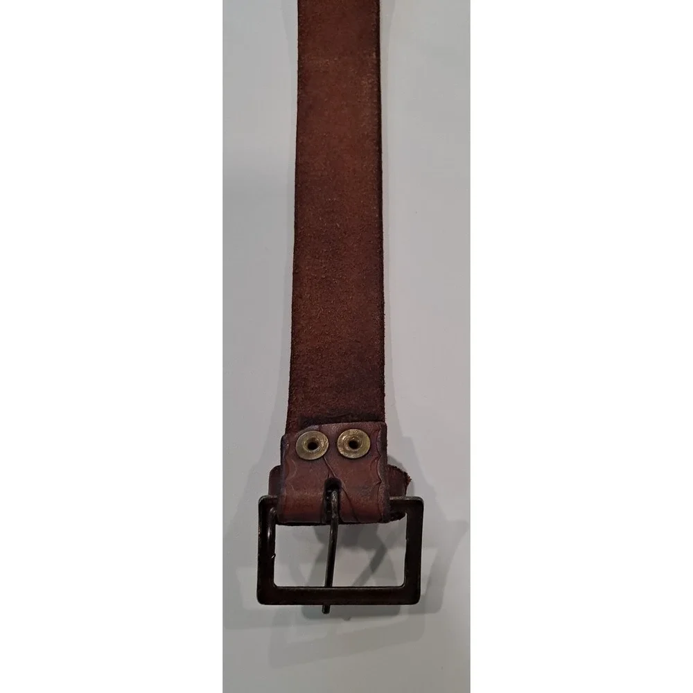 Vintage Kids  29 Inch Hand Tooled Leather Belt Brown Western Cowboy